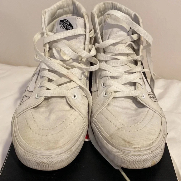 Vans Sk8-Hi Slim Canvas true White Shoes Sneakers size Women Men